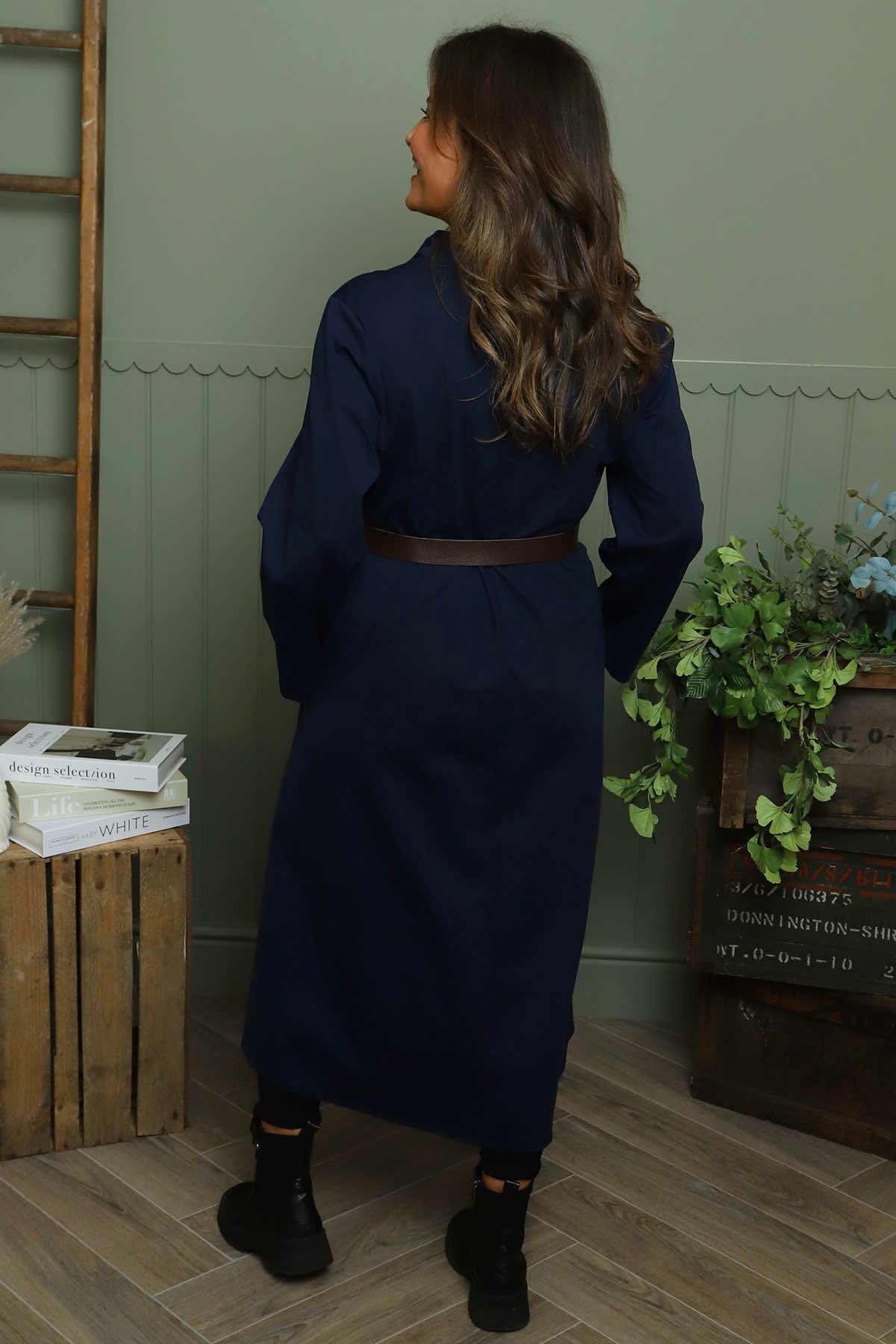 Eudora Belted Dress Navy