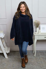 Luma Cowl Neck Jumper Navy Navy - Luma Cowl Neck Jumper Navy