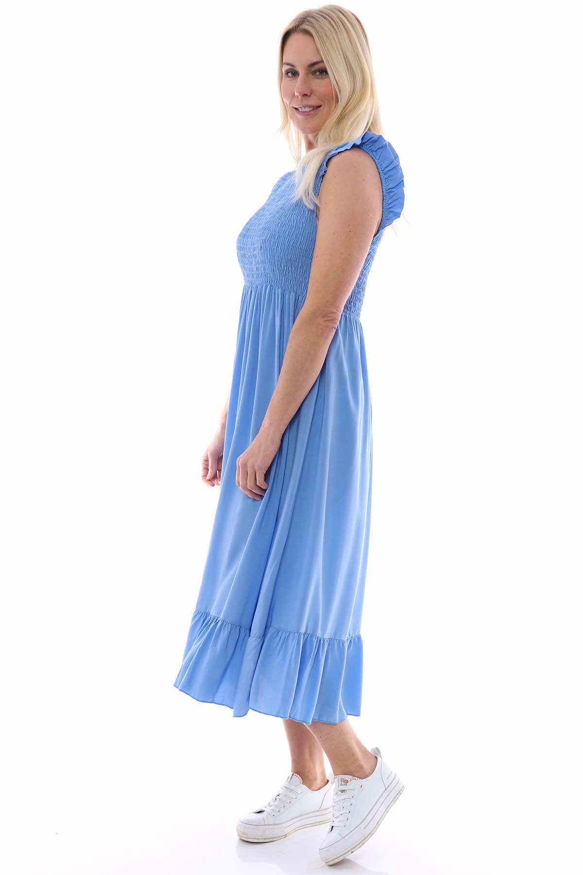 Juniper Plain Sleeveless Dress Powder Blue