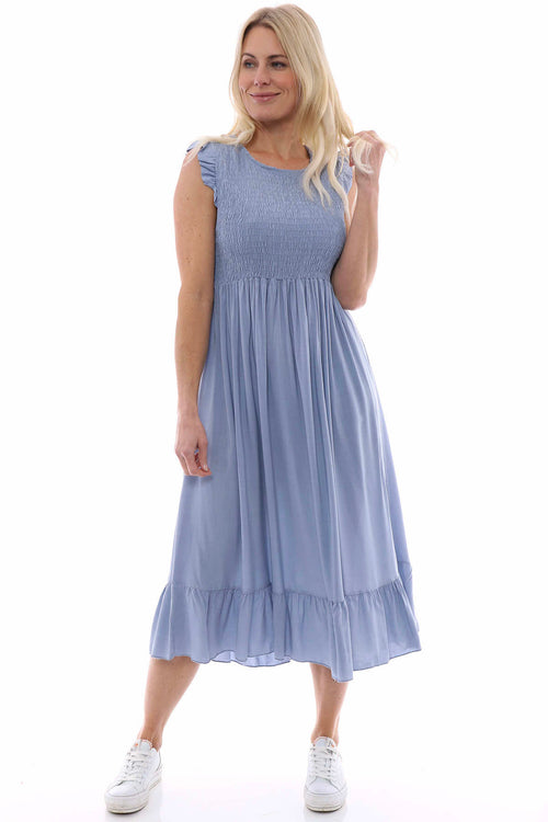 Juniper Plain Sleeveless Dress Blue Grey - Image 1