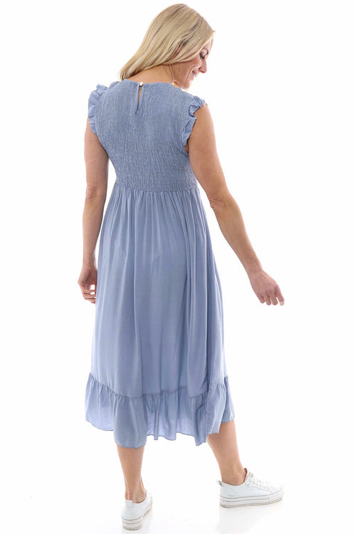 Juniper Plain Sleeveless Dress Blue Grey - Image 6