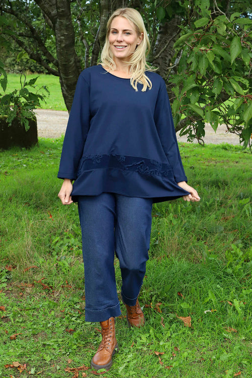 Liana Cord Band Cotton Top Navy - Image 1