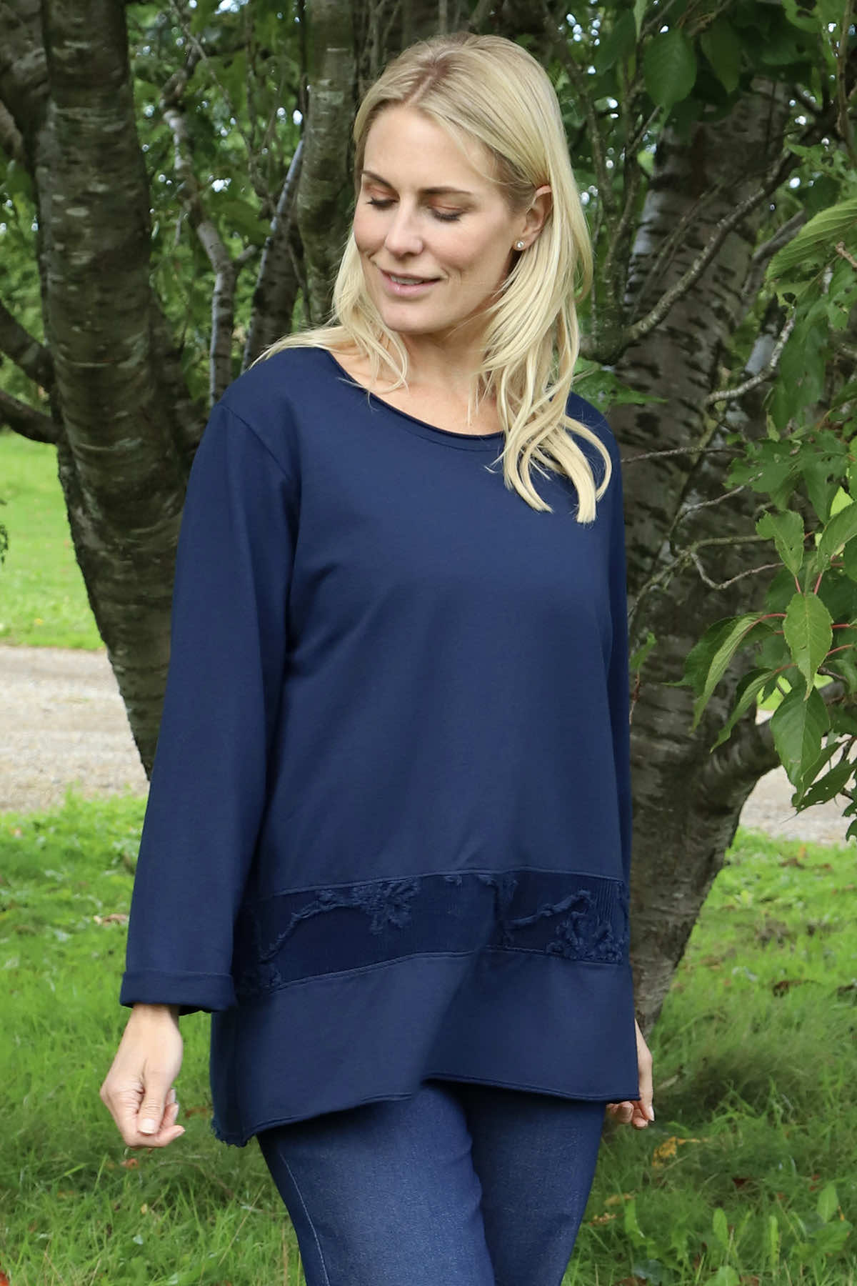 Liana Cord Band Cotton Top Navy