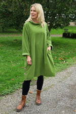 Izzy Button Detail Needlecord Dress Green Green - Izzy Button Detail Needlecord Dress Green