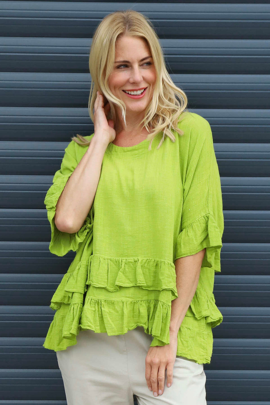 Allena Frill Top Green