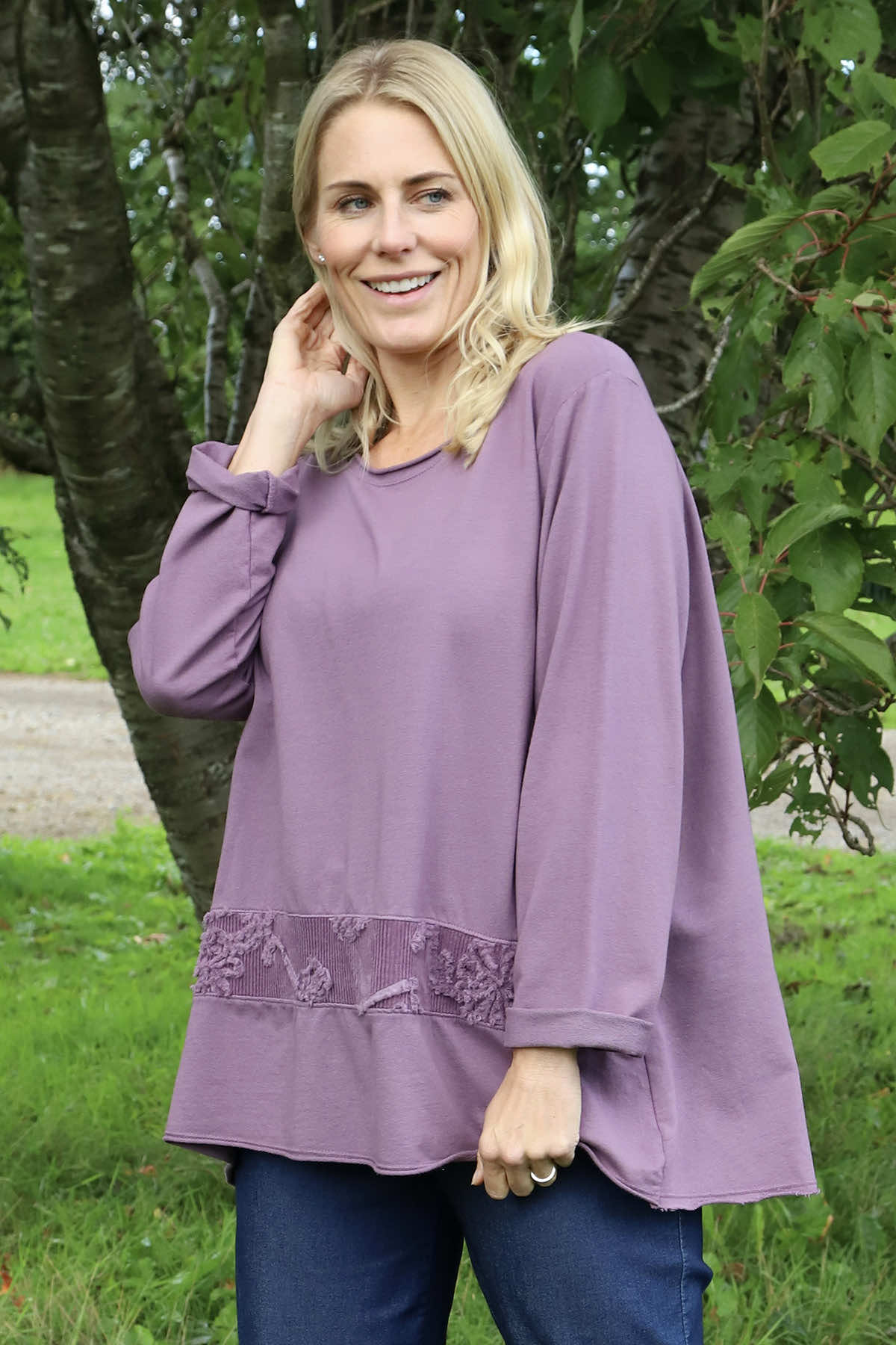 Liana Cord Band Cotton Top Purple