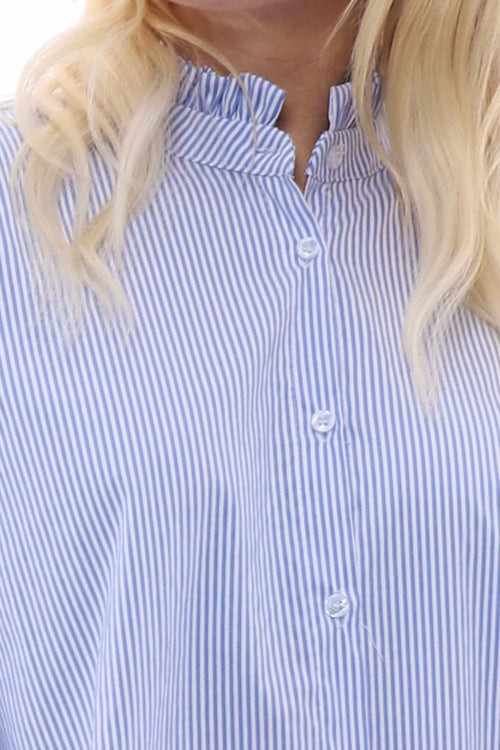 Graziana Narrow Stripe Shirt Powder Blue - Image 3
