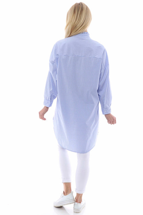 Graziana Narrow Stripe Shirt Powder Blue - Image 6