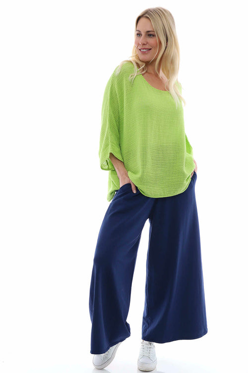 Betina Cotton Trousers Navy - Image 8