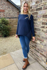 Tabitha Dipped Hem Jumper Navy Navy - Tabitha Dipped Hem Jumper Navy
