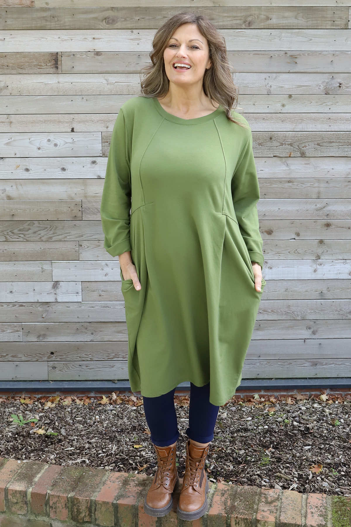 Annika Cotton Dress Olive