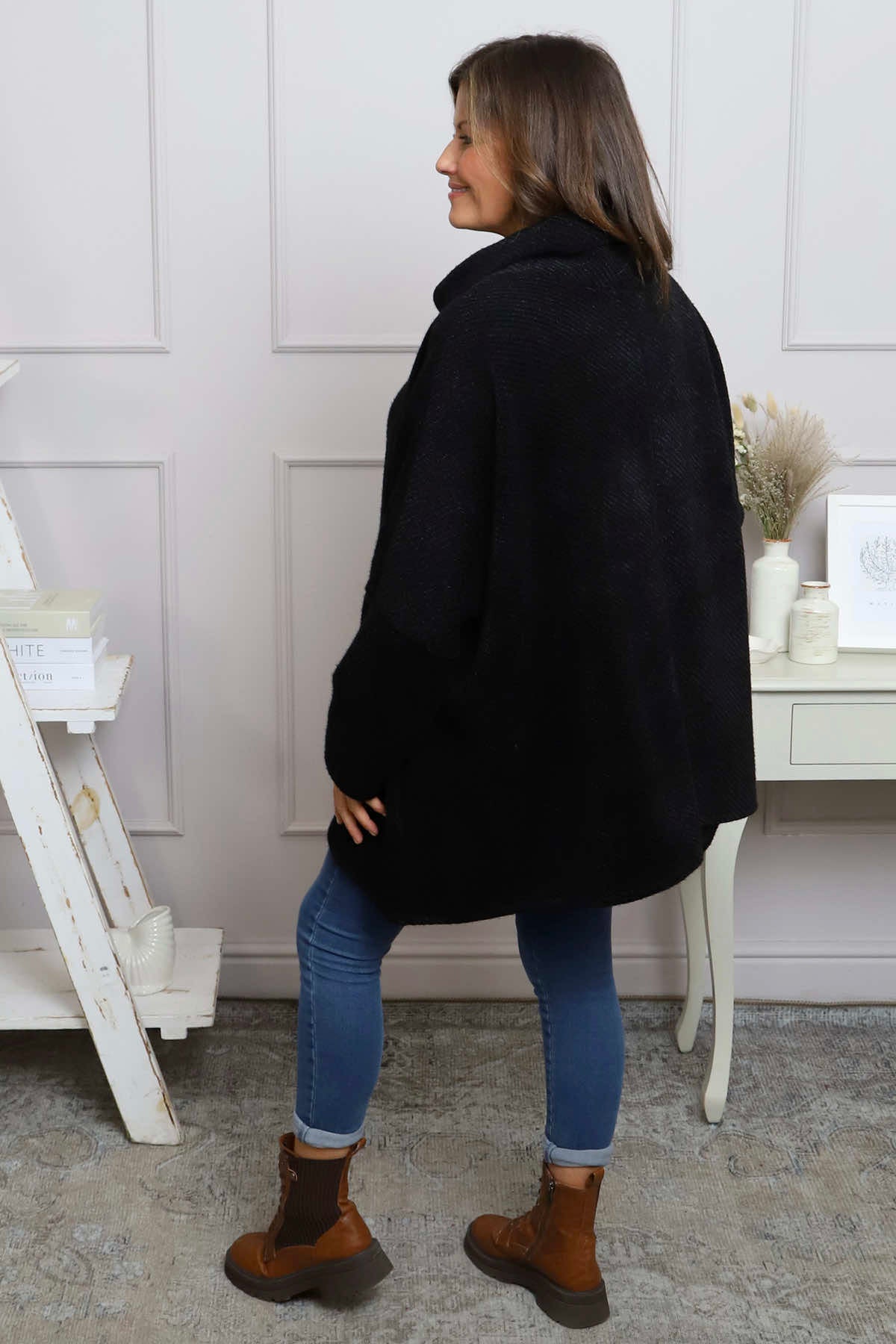 Luma Cowl Neck Jumper Black