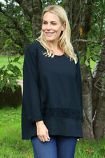 Liana Cord Band Cotton Top Black Black - Liana Cord Band Cotton Top Black