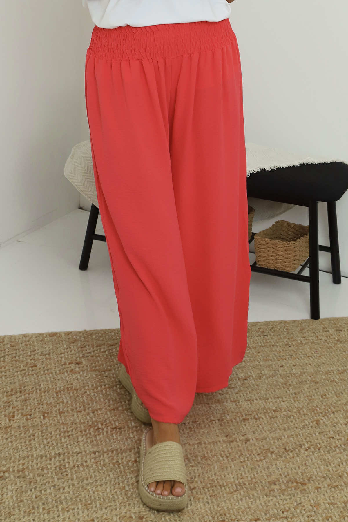 Jacqueline Wide Leg Trousers Hot Pink