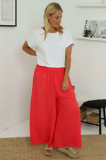 Jacqueline Wide Leg Trousers Hot Pink Hot Pink - Jacqueline Wide Leg Trousers Hot Pink