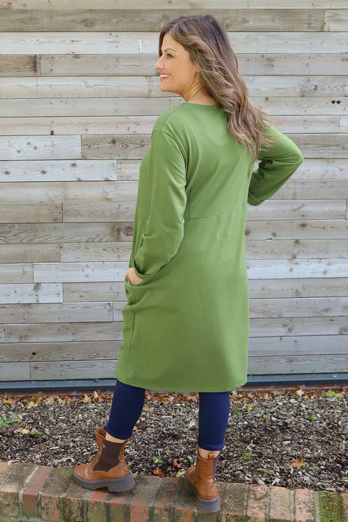 Annika Cotton Dress Olive - Image 4