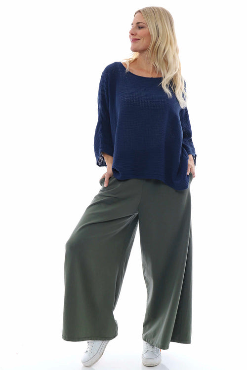Betina Cotton Trousers Khaki - Image 6