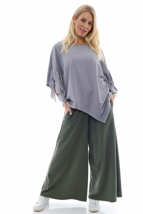 Betina Cotton Trousers Khaki - Image 2
