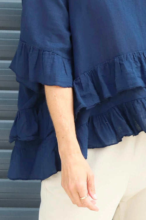 Allena Frill Top Navy - Image 3