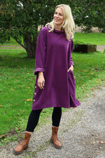 Izzy Button Detail Needlecord Dress Purple Purple - Izzy Button Detail Needlecord Dress Purple