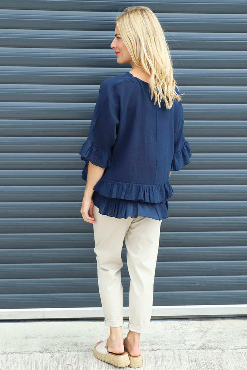 Allena Frill Top Navy - Image 4