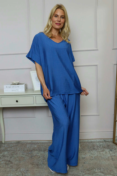 Koda V-Neck Button Top Cobalt - Image 2