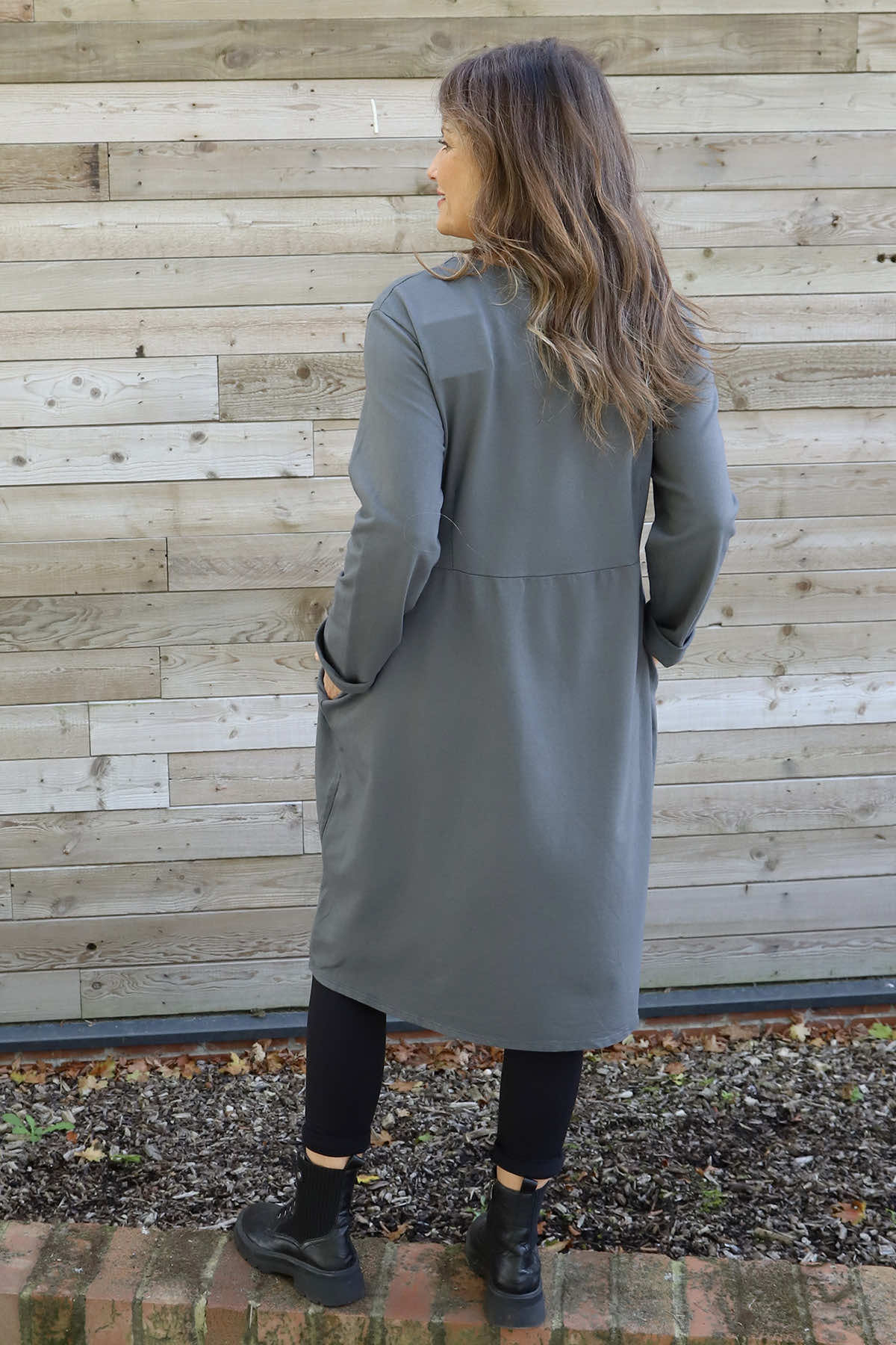 Annika Cotton Dress Charcoal