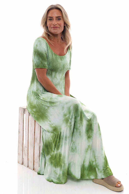 Anaiya Tie Dye Dress Green
