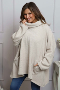 Luma Cowl Neck Jumper Stone
