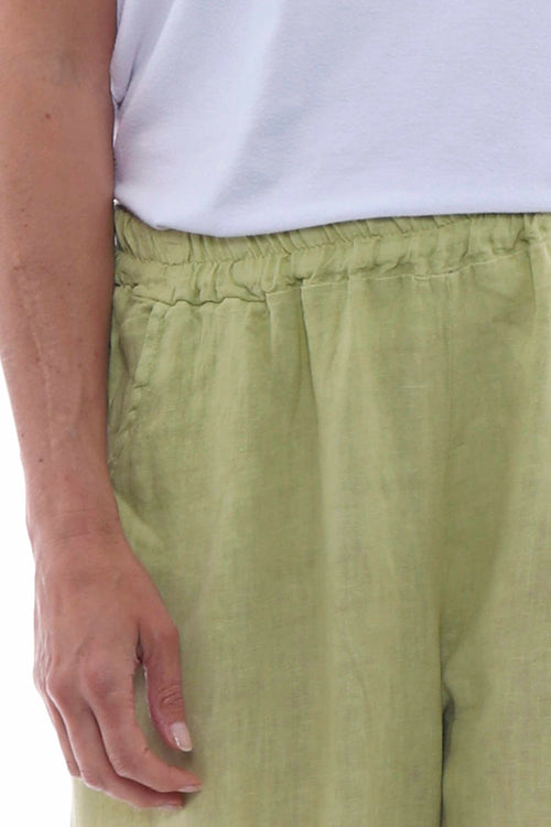 Felicia Button Linen Trousers Pistachio - Image 4