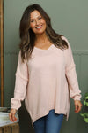 Josephine V-Neck Knitted Jumper Pink