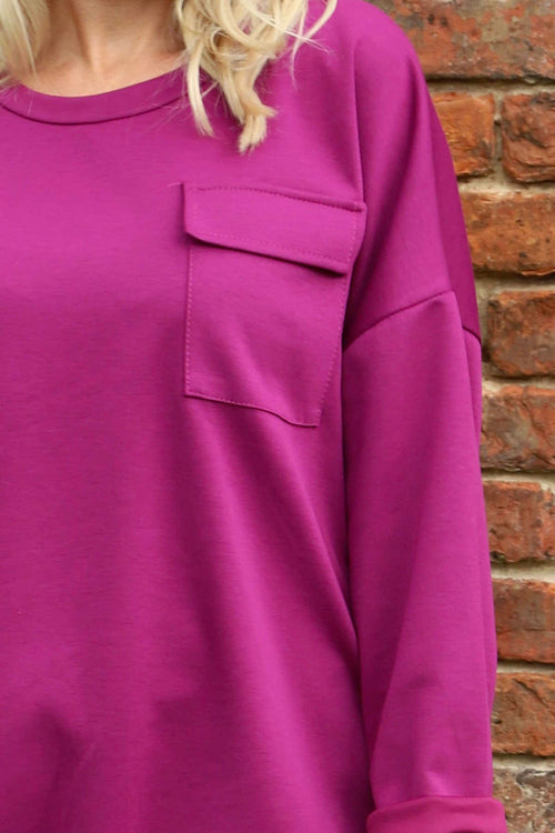 Tania Pocket Top Berry - Image 3