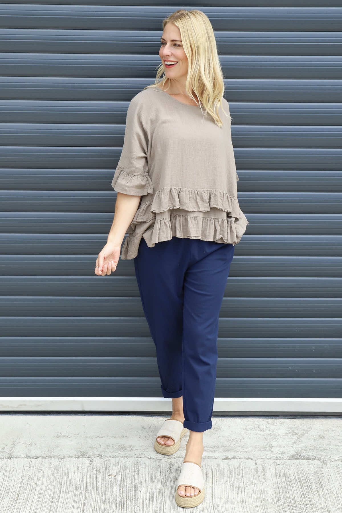 Allena Frill Top Mocha