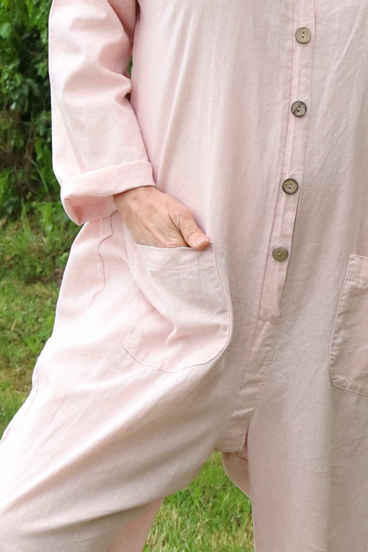 Paulton Linen Boilersuit Pink
