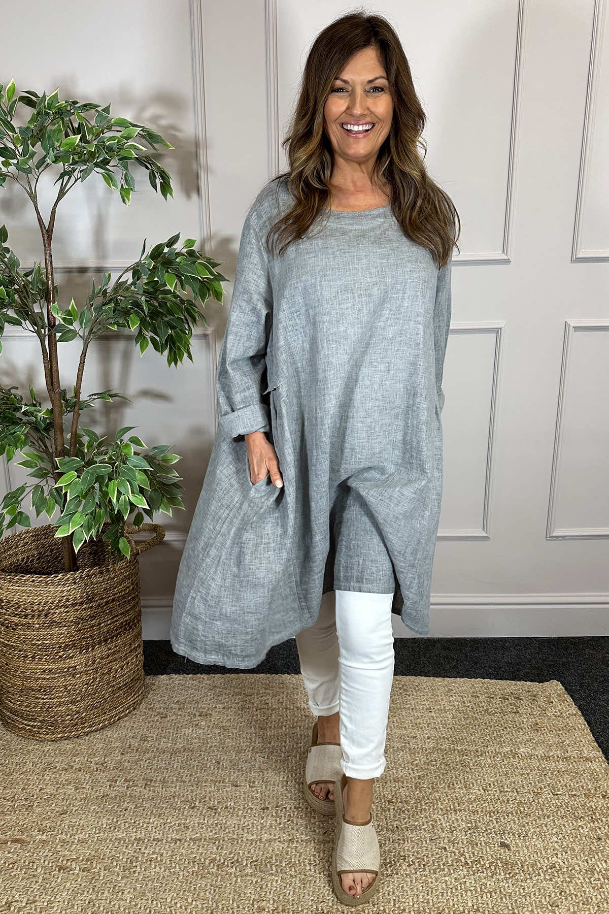 linen tunics and trousers