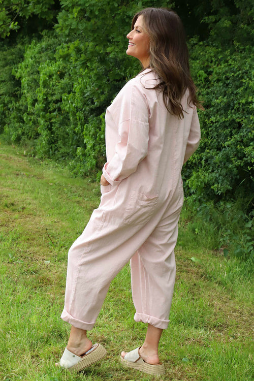 Paulton Linen Boilersuit Pink - Image 4