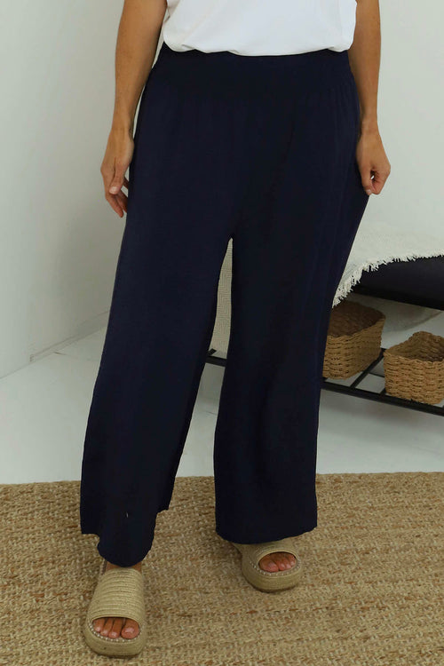 Jacqueline Wide Leg Trousers Navy - Image 3