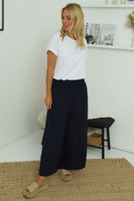 Jacqueline Wide Leg Trousers Navy Navy - Jacqueline Wide Leg Trousers Navy