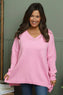 Josephine V-Neck Knitted Jumper Bubblegum Pink