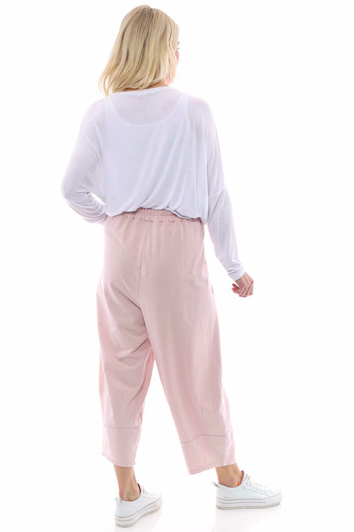 Elianna Cuffed Cotton Trousers Pink - Image 6