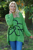 Roxanna Flower Knitted Jumper Green