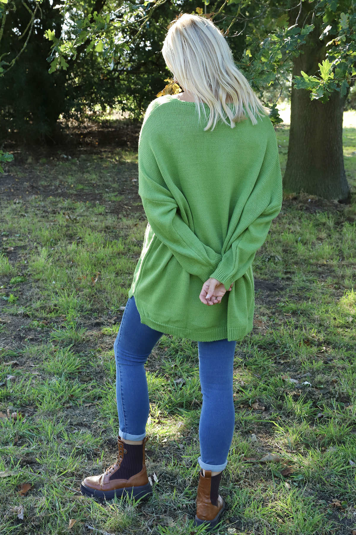 Roxanna Flower Knitted Jumper Green