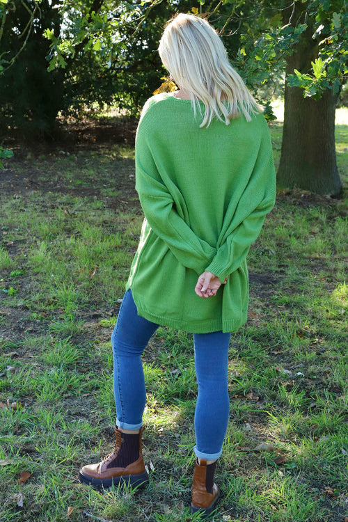 Roxanna Flower Knitted Jumper Green - Image 4