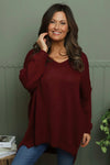 Josephine V-Neck Knitted Jumper Wine