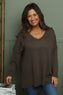 Josephine V-Neck Knitted Jumper Dark Mocha