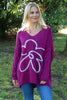 Roxanna Flower Knitted Jumper Berry