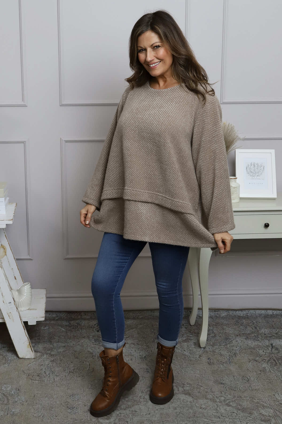 Evora A-Line Jumper Mocha