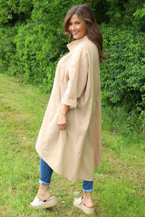 Marcella Linen Shirt Camel - Image 4