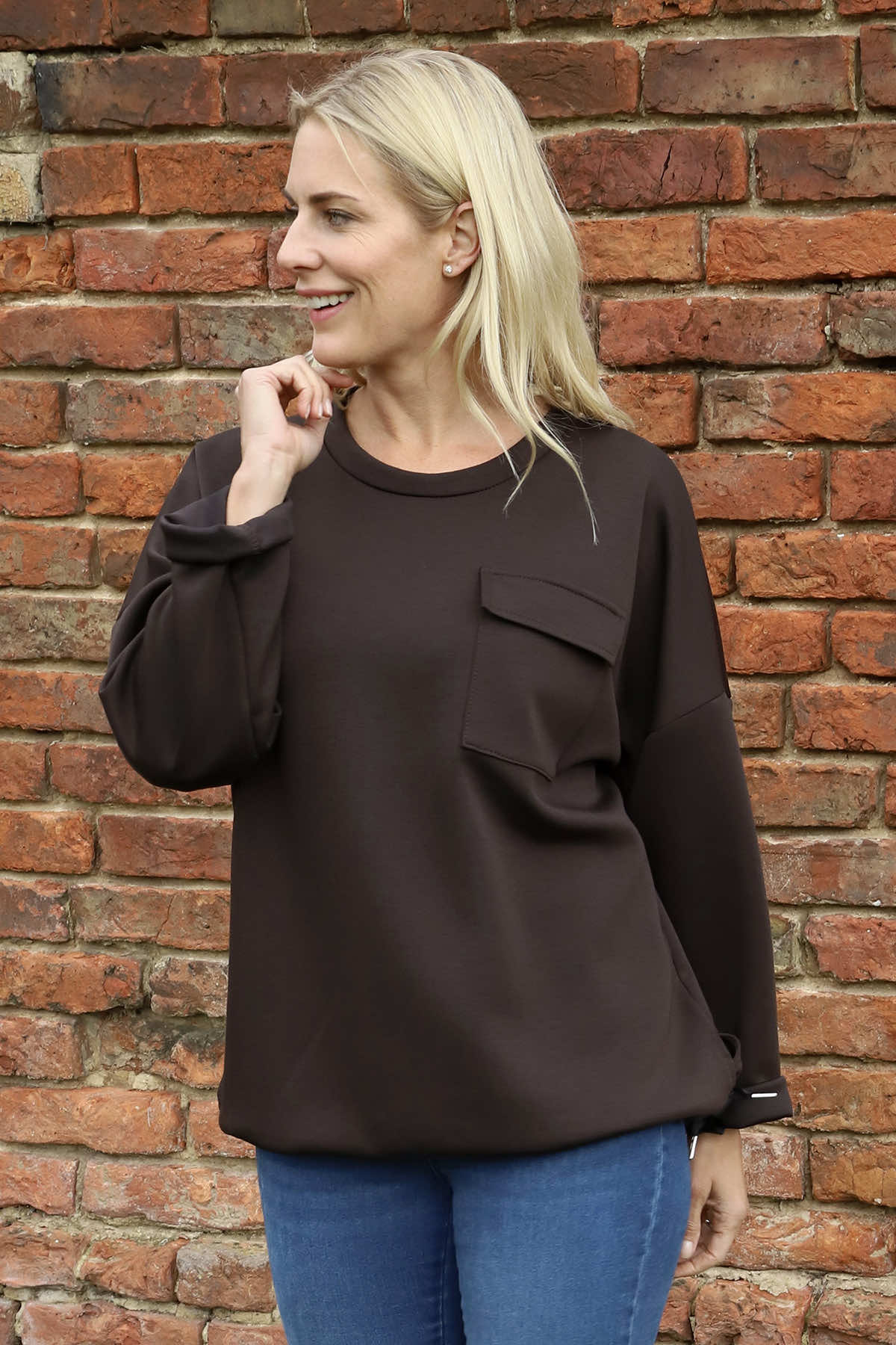 Tania Pocket Top Cocoa