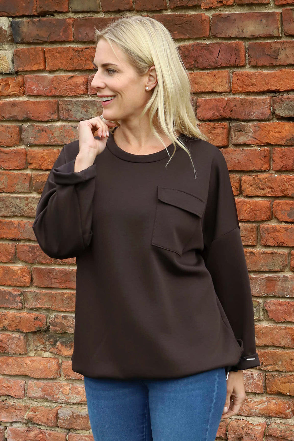 Tania Pocket Top Cocoa